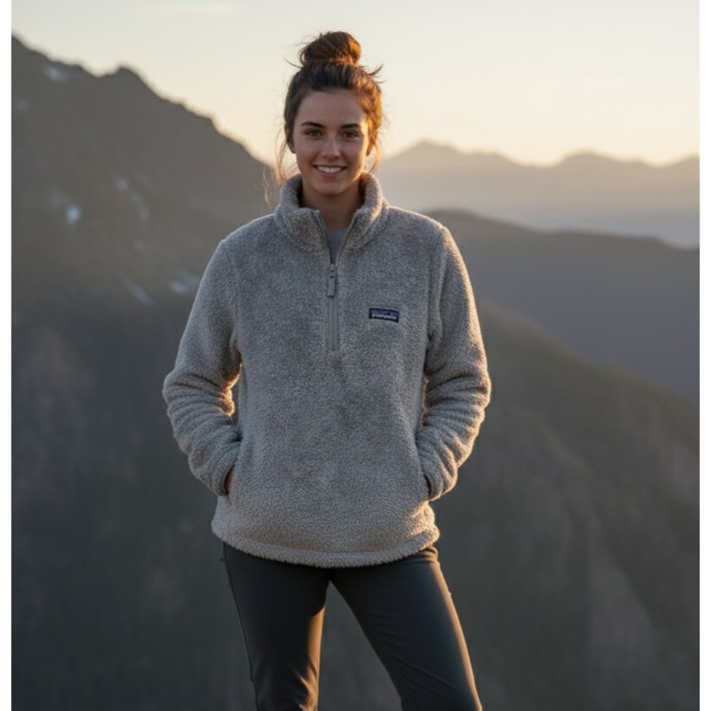 Patagonia Sweater Women's Size XS Grey‎ 1/4-Zip Stand-Up Collar Long Sleeve
